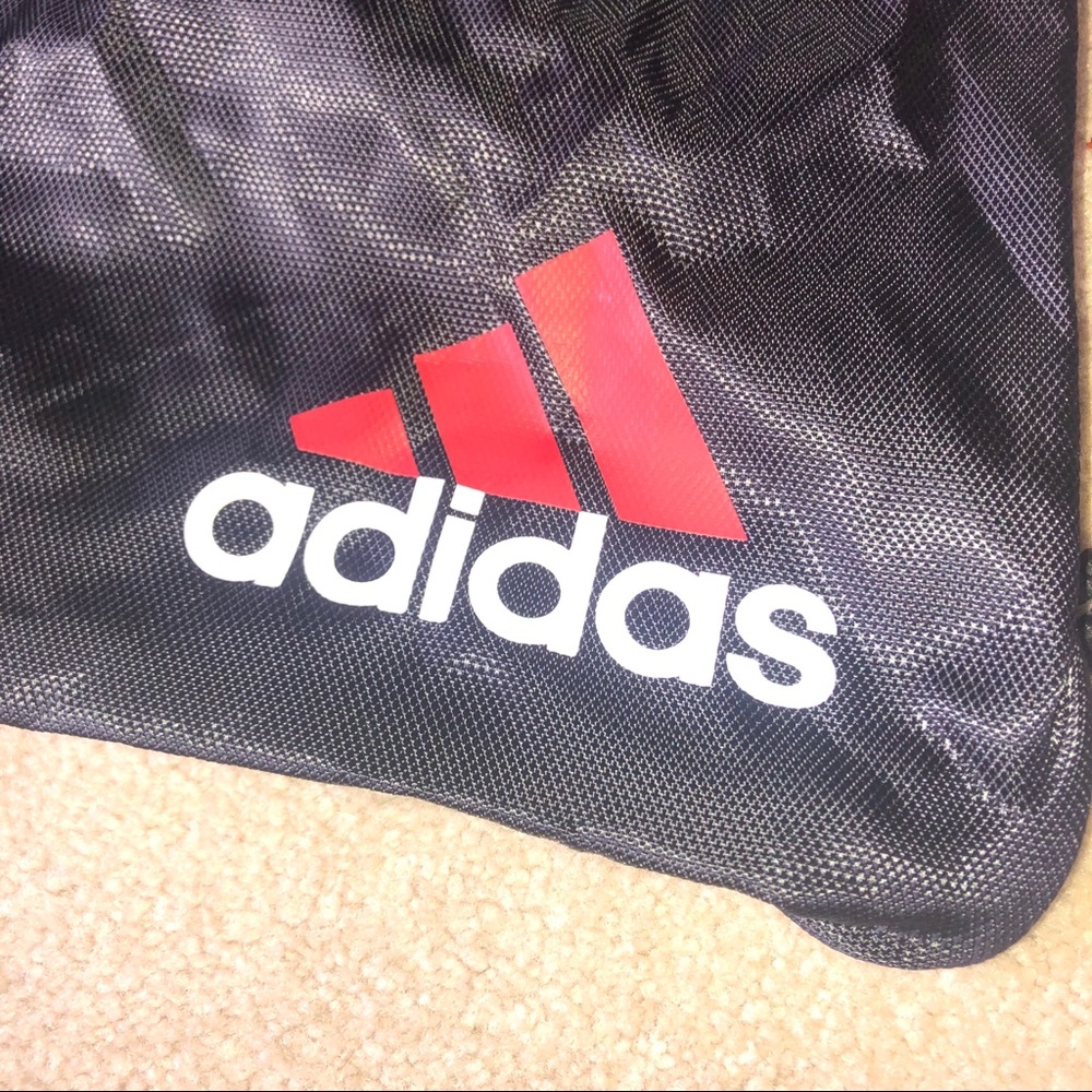Adidas Drawstring Backpack Athletic Bag Red - Picture 5 of 8